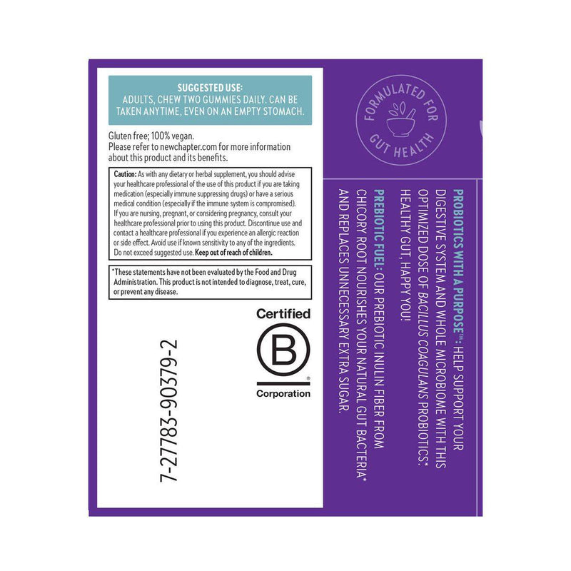 New Chapter All-Flora Probiotic + Prebiotic Dual Action Digestive Health 60 Gummies