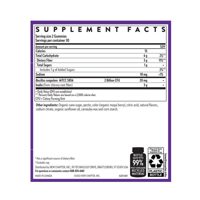 New Chapter All-Flora Probiotic + Prebiotic Dual Action Digestive Health 60 Gummies
