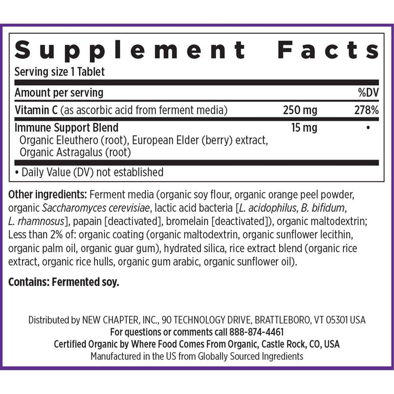 New Chapter Fermented Vitamin C 250mg 30 Tablets