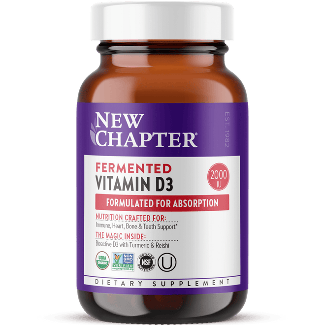 New Chapter Fermented Vitamin D3 2000IU 30 Tablets