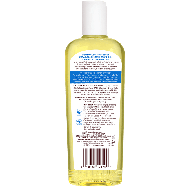 Palmers Cocoa Butter Formula With Vitamin E Moisturizes Softens Body Oil 250ml