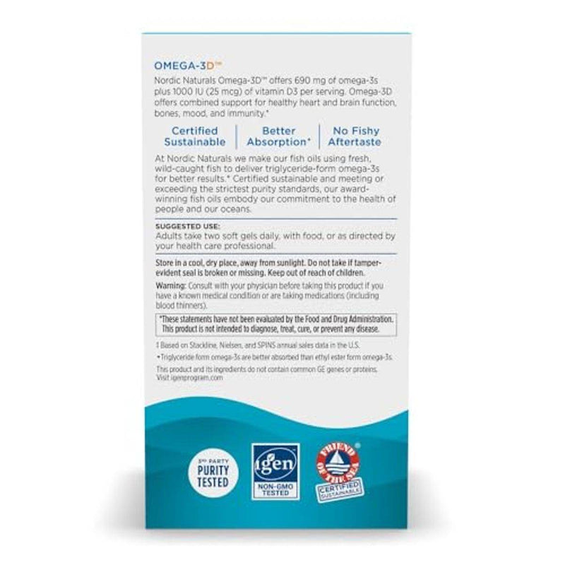 Nordic Naturals Omega 3 + Vitamin D3 60 Capsules