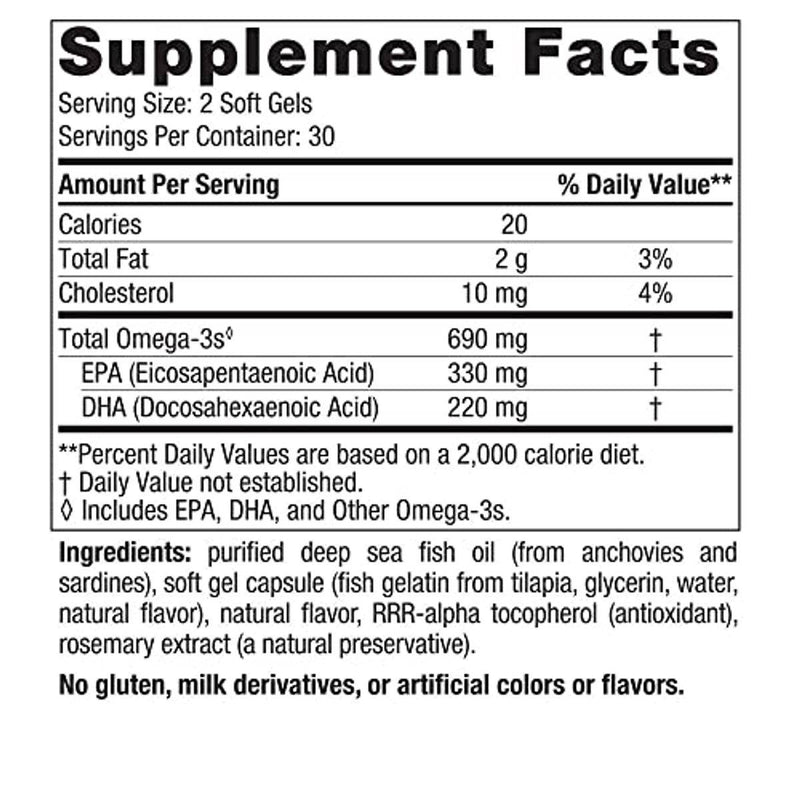 Nordic Naturals Omega 3 Fish Gelatin 60 Capsules