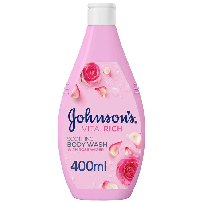 Johnsons Vita Rich Body Wash Soothing Rosewater 400ml
