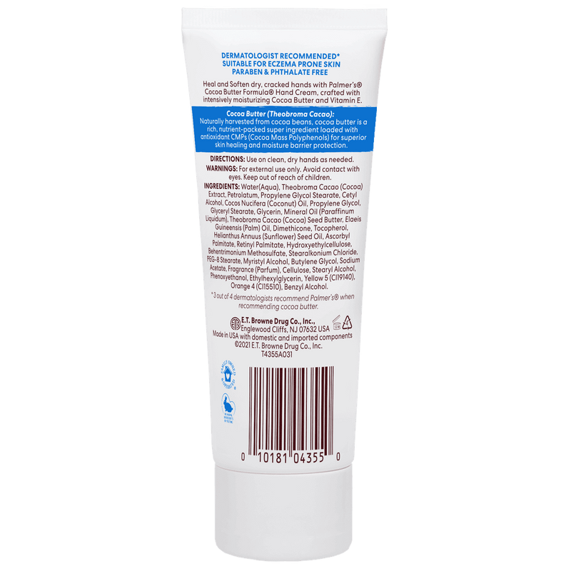 Palmers Cocoa Butter Formula With Vitamin E Heals Softens Hand Cream 96g