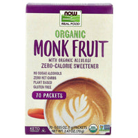 Now Sweetener Monk Fruit Organic 70 Packets