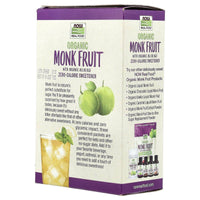 Now Sweetener Monk Fruit Organic 70 Packets