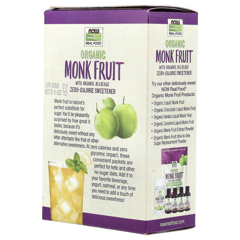 Now Sweetener Monk Fruit Organic 70 Packets