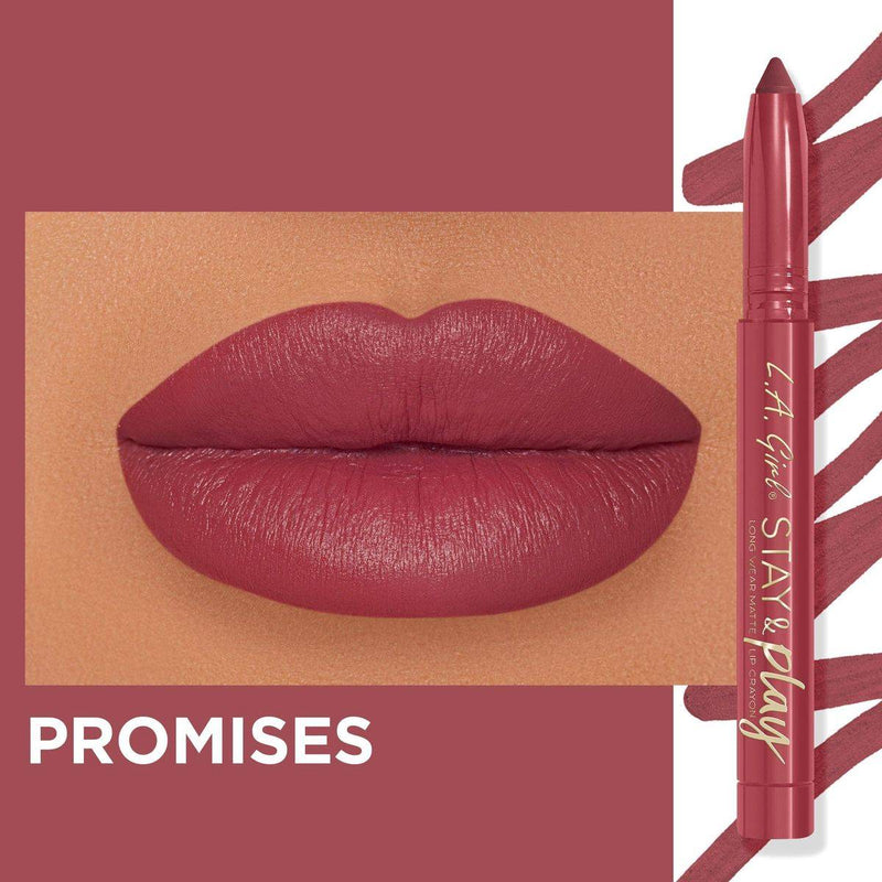 LA Girl Stay & Play Matte Lip Crayon Promises