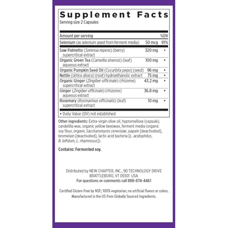 New Chapter Prostate 5LX Saw Palmetto Blend 120 Vegetarian Capsules
