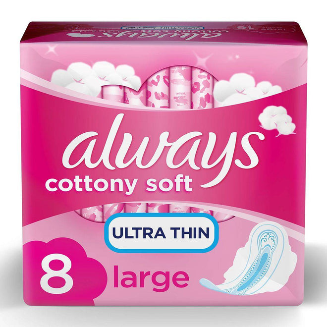 Always Cotton Ultra Thin Large 8 Count