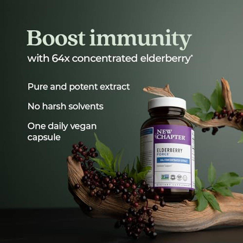 New Chapter Elderberry Force 64x Concentrated Extract 30 Capsules