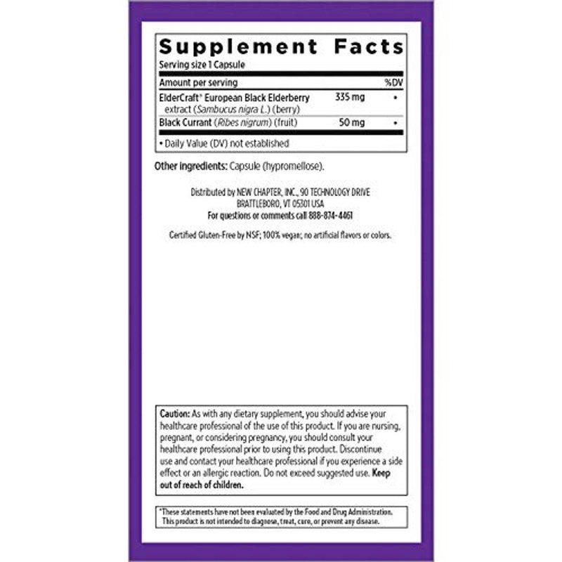 New Chapter Elderberry Force 64x Concentrated Extract 30 Capsules