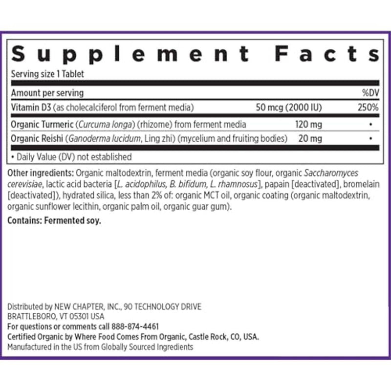 New Chapter Fermented Vitamin D3 2000IU 60 Tablets