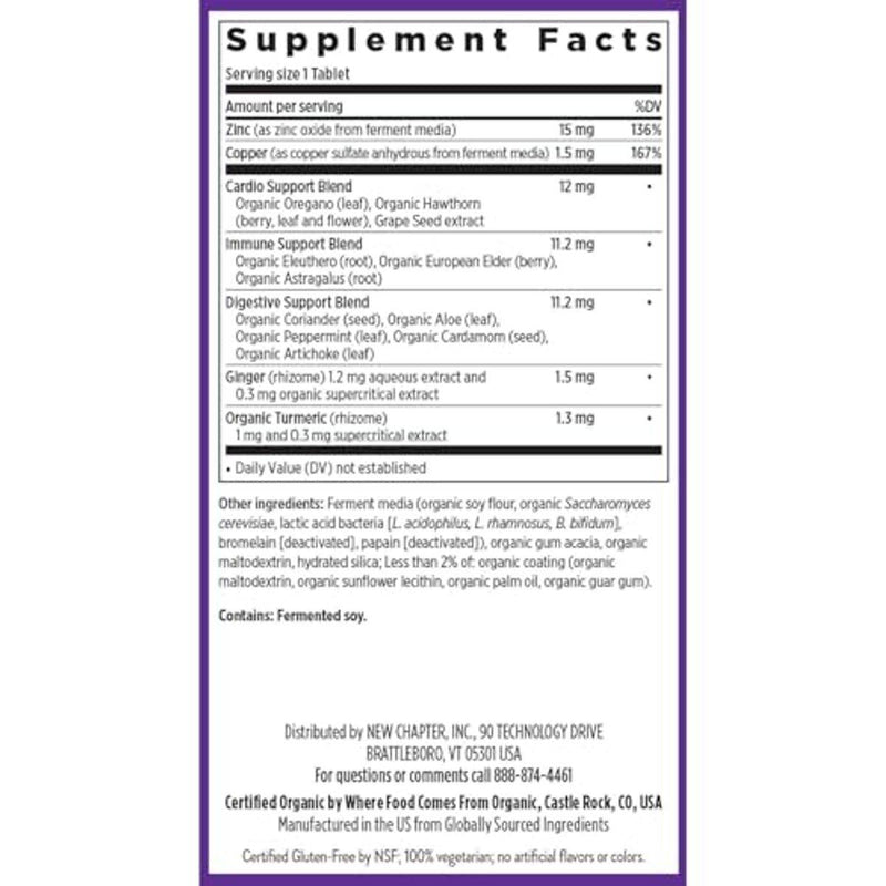 New Chapter Fermented Zinc Complex 60 Tablets