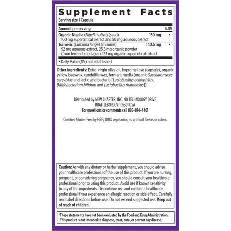 New Chapter Golden Black Seed with Turmeric 60 Vegetarian Capsules