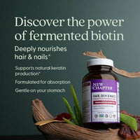 New Chapter Hair Skin & Nails Fermented Biotin & Beauty Herbs 60 Capsules