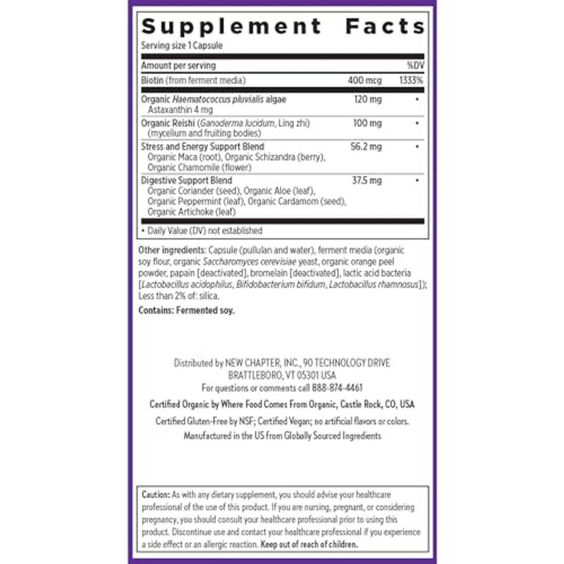 New Chapter Hair Skin & Nails Fermented Biotin & Beauty Herbs 60 Capsules