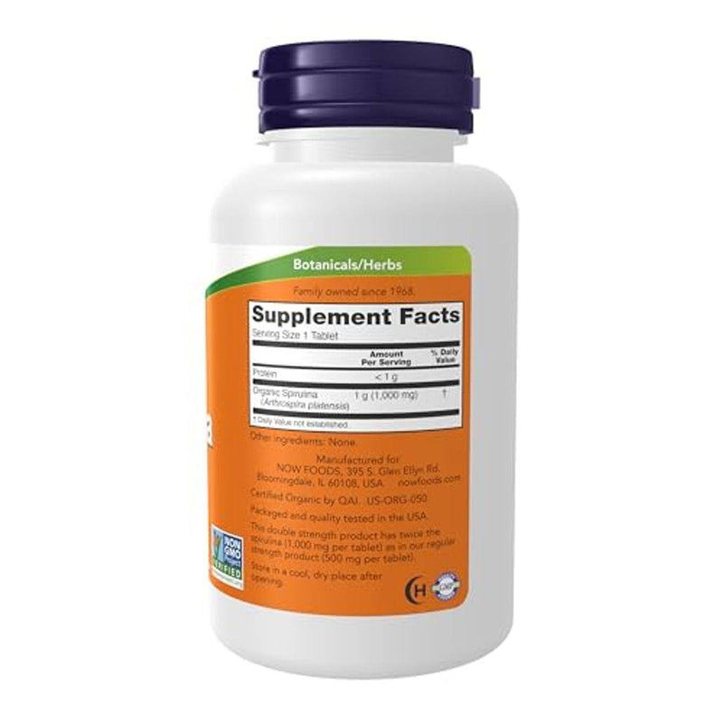 Now Spirulina 1000mg Organic 120 Tablets