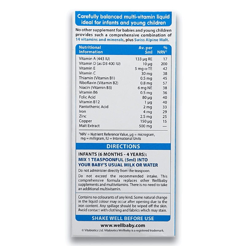 Vitabiotics Wellbaby Multivitamin Liquid 150ml