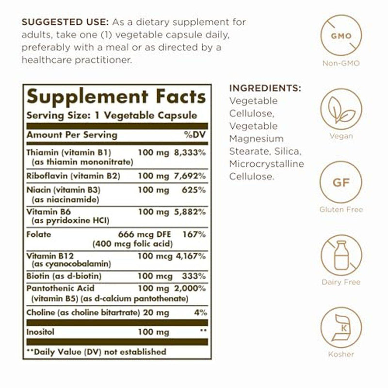 Solgar B Complex 100 50 VegeCapsules