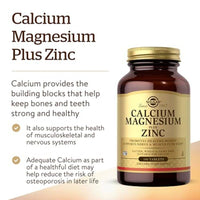 Solgar Calcium Magnesium Plus Zinc 100 Tablets