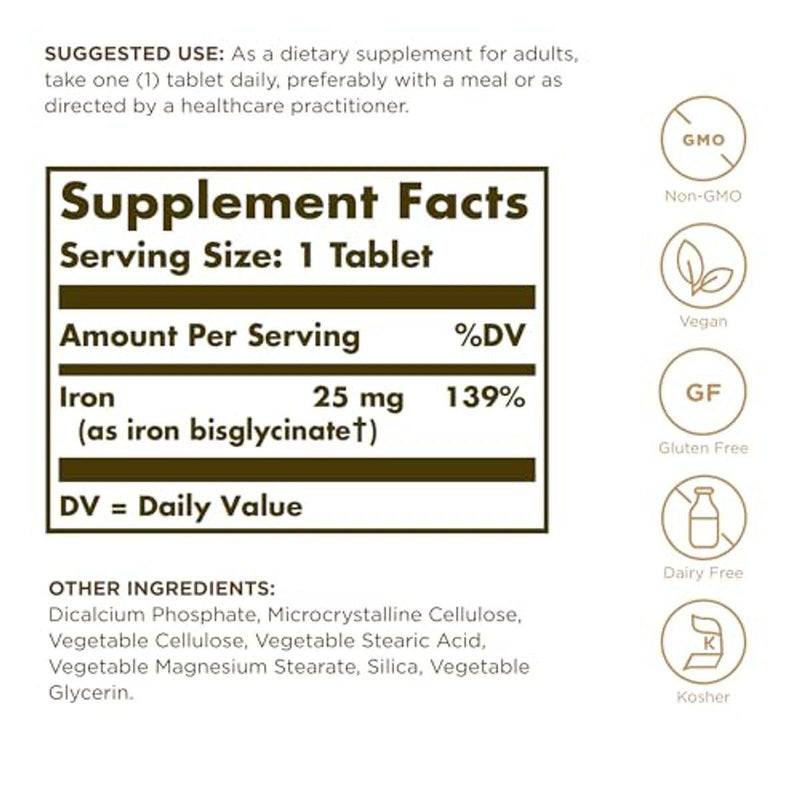 Solgar Chelated Iron 100 Tablets