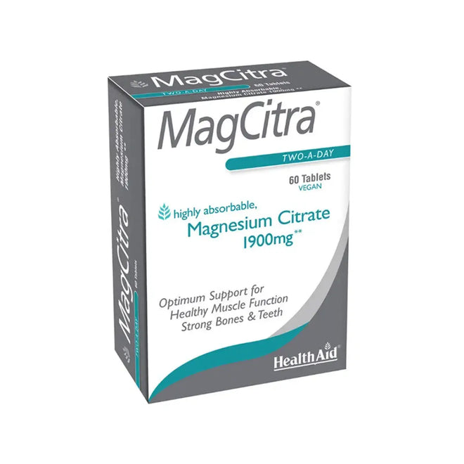 HealthAid MagCitra Magnesium Citrate 1900mg 60 Tablets