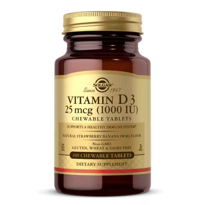 Solgar Vitamin D3 1000 IU 100 Chewable Tablets