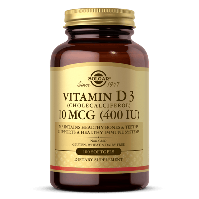 Solgar Vitamin D3 400 IU Cholecalciferol 100 Softgels