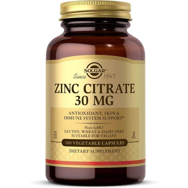 Solgar Zinc Citrate 30mg 100 VegeCapsules