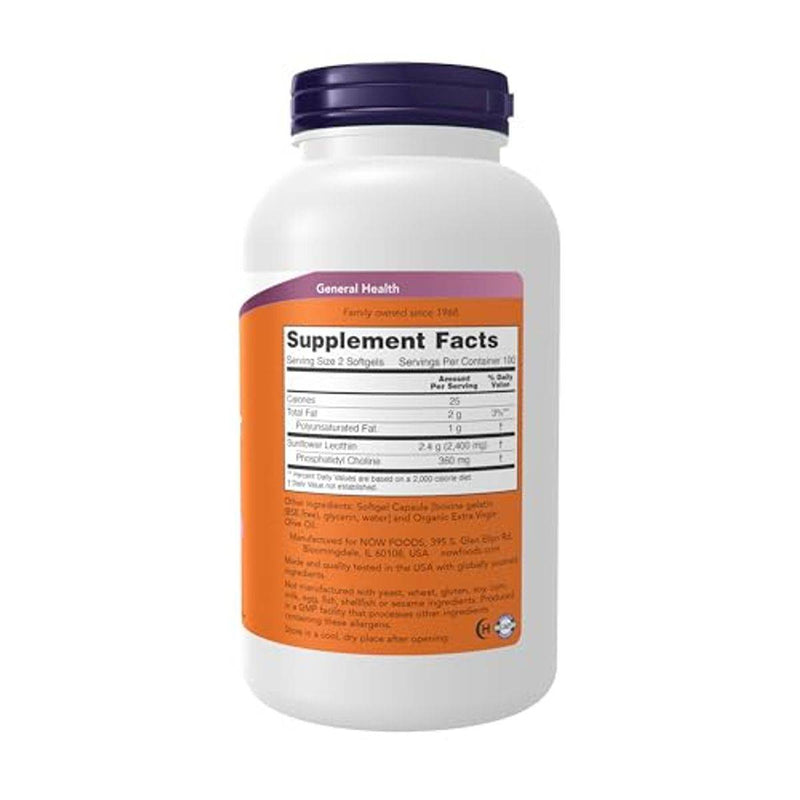 Now Sunflower Lecithin 1200mg 200 Softgels