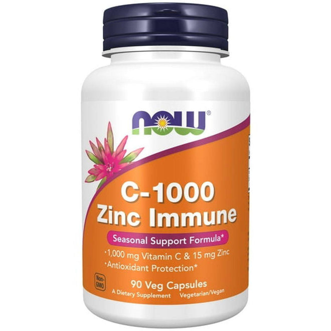 Now Vitamin C 1000mg Zinc Immune 90 VegeCapsules
