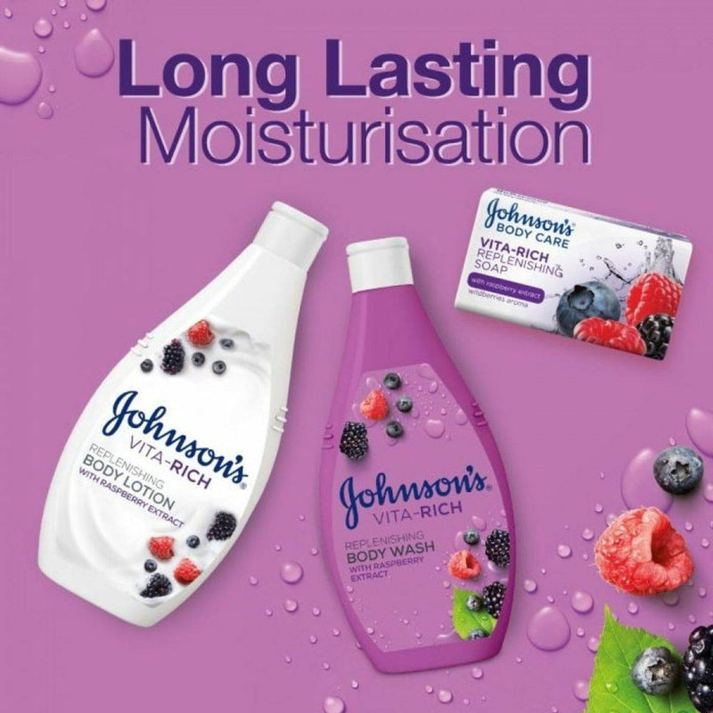 Johnsons Vita Rich Body Wash Replenishing Raspbery 250ml