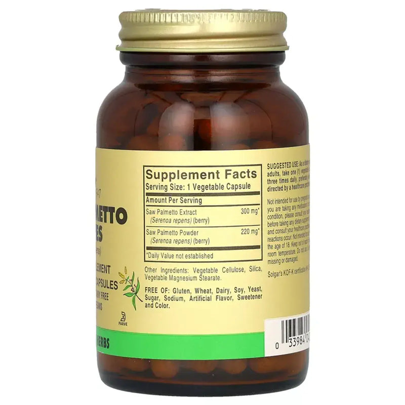 Solgar Full Potency Saw Palmetto Berries 100 VegeCapsules