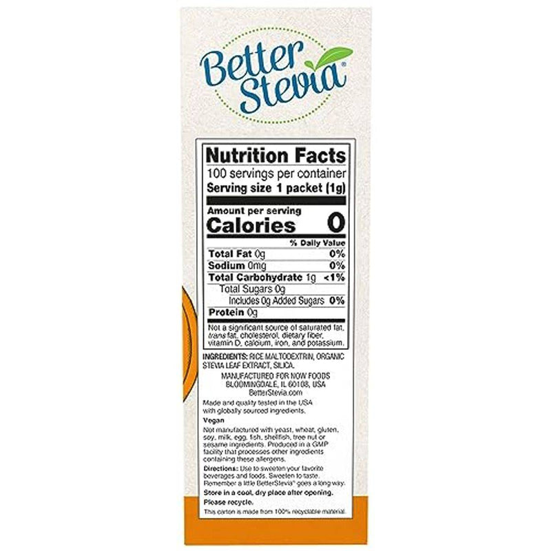 Now Sweetener Better Stevia Original 100 Sach