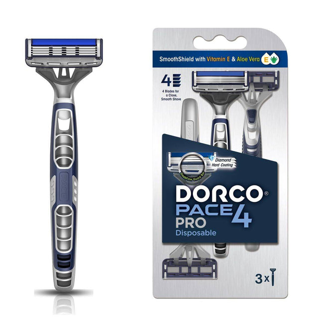 Dorco Razor Disposable Pace 4 Men 3+1 Count