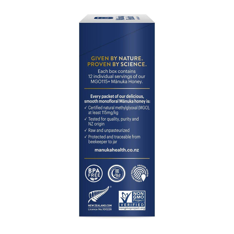 Manuka Health Manuka Honey MGO115+ UMF On The Go 12 Sachets