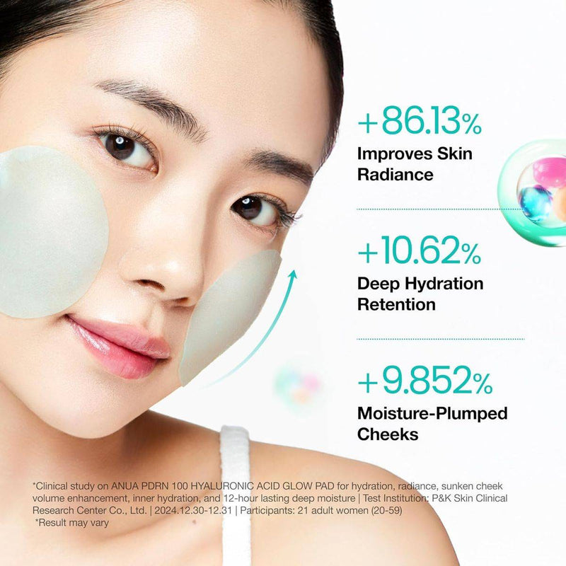 Anua PDRN 100 Hyaluronic Acid Glow Pad 60 Pieces
