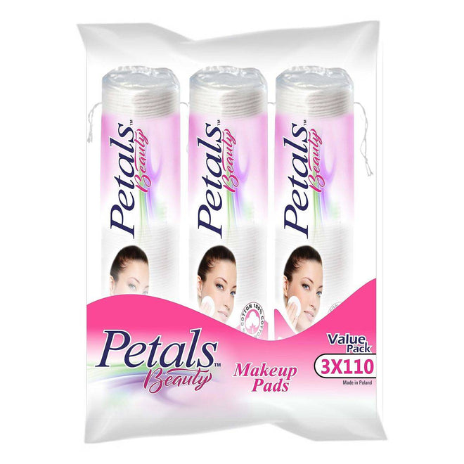 Petals Makeup Pads 110 Pieces Value Pack of 3