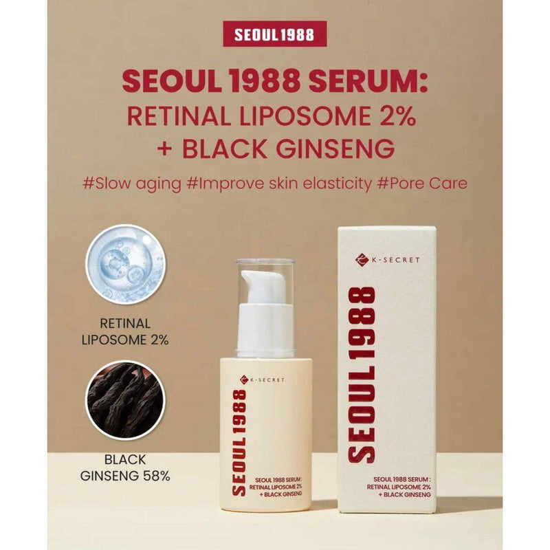 K-Secret Seoul 1988 Serum : Retinal Liposome 2% + Black Ginseng 50ml