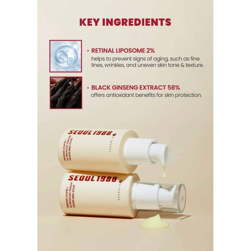 K-Secret Seoul 1988 Serum : Retinal Liposome 2% + Black Ginseng 50ml