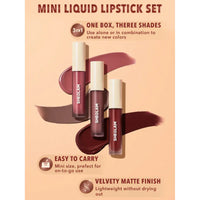 Sheglam Matte Allure Mini Liquid Lipstick Set Feel Real 3x2.3ml