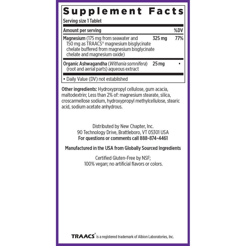 New Chapter Magnesium + Ashwagandha 30 Tablets