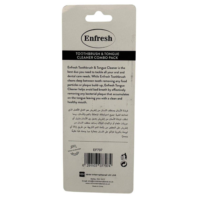 Enfresh Toothbrush with Tongue Cleaner 2 Packs