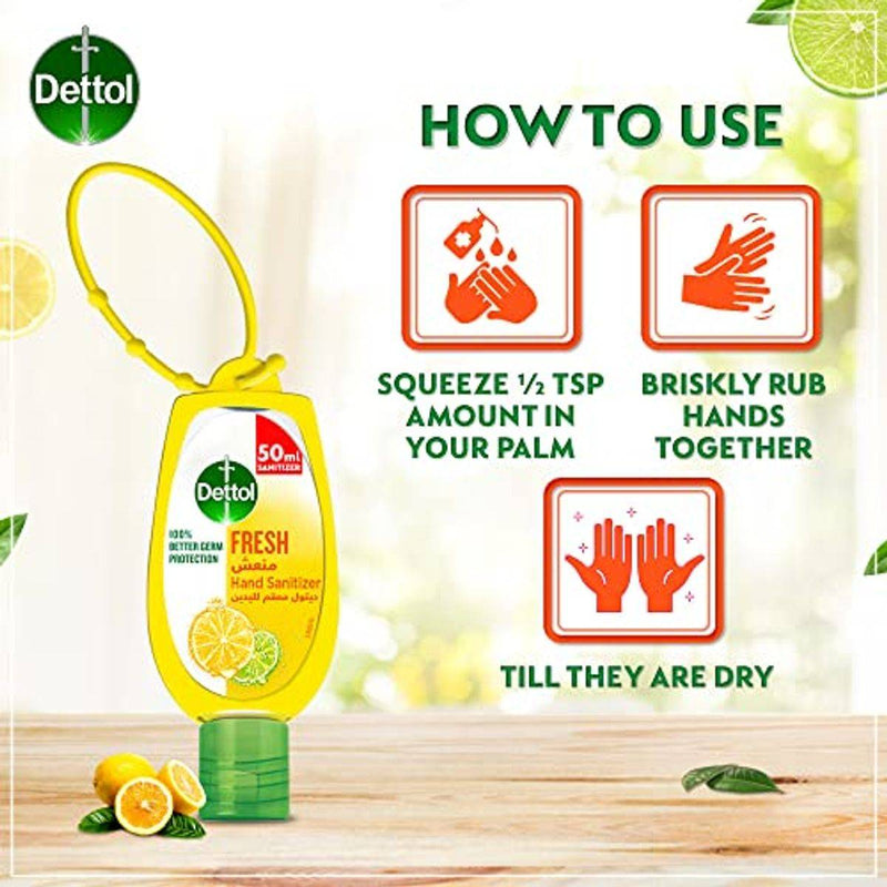 Dettol Antibacterial Hand Sanitizer Gel With Jacket Spring Fresh 50ml