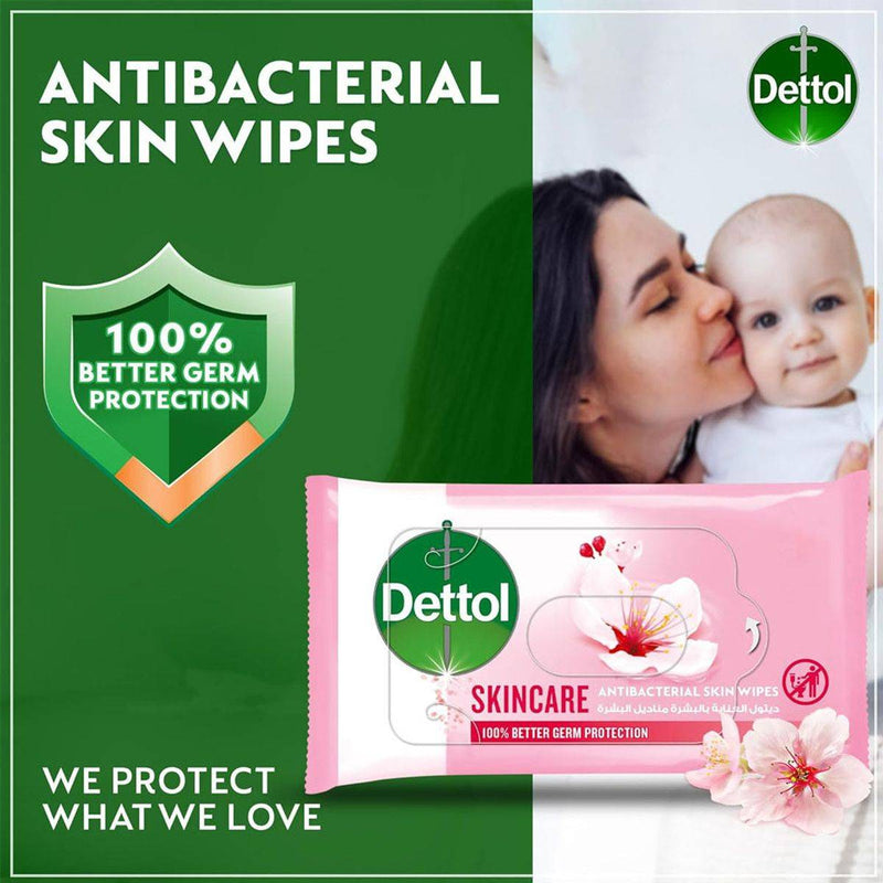Dettol Antibacterial Skin Wipes Skincare 10 Sheets