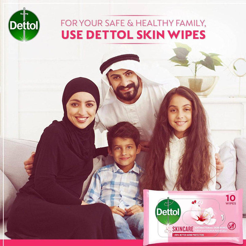 Dettol Antibacterial Skin Wipes Skincare 10 Sheets
