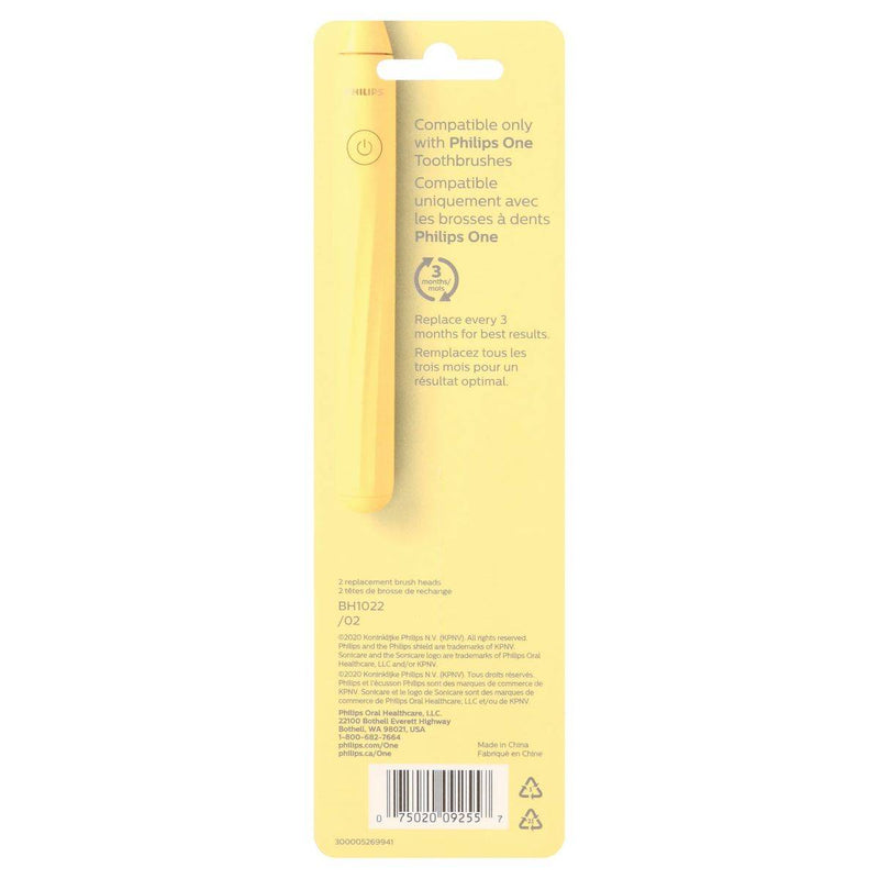 Philips Sonicare One Toothbrush Heads Mango BH1022/02 2 Pack