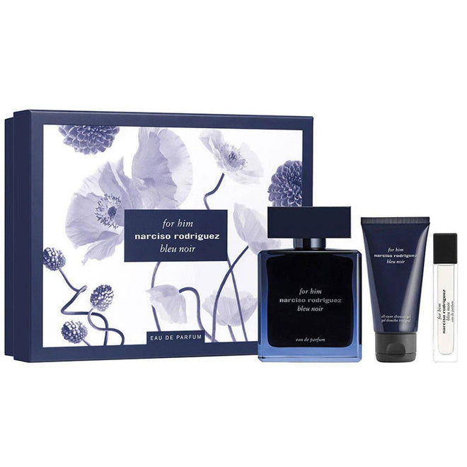 Narciso Rodriguez Bleu Noir For Him (M) Set EDP 100ml + EDP 10ml Purse Spray + Showergel 50ml